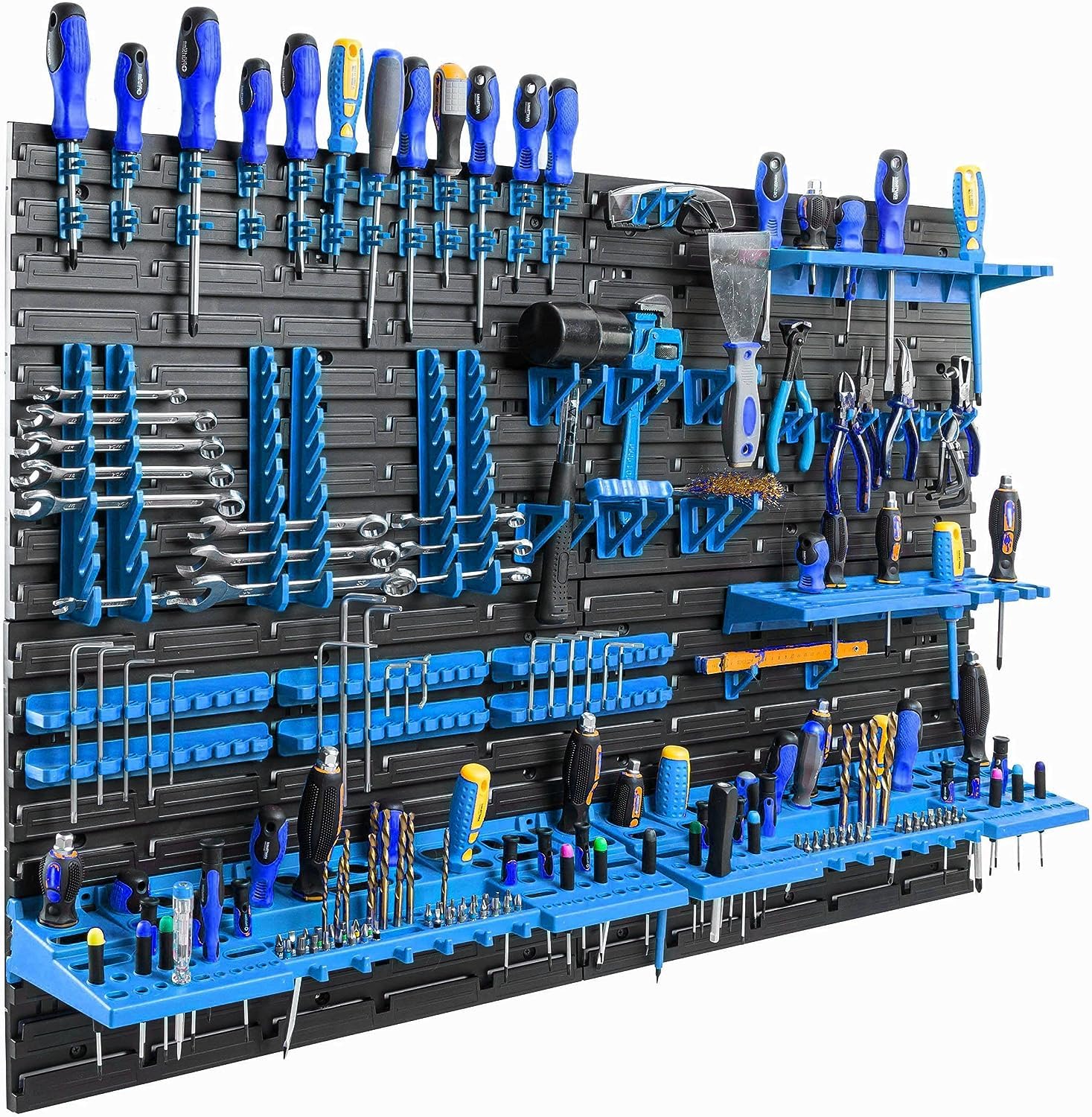 Parete Portautensili in Plastica 115,8x78cm, Blu