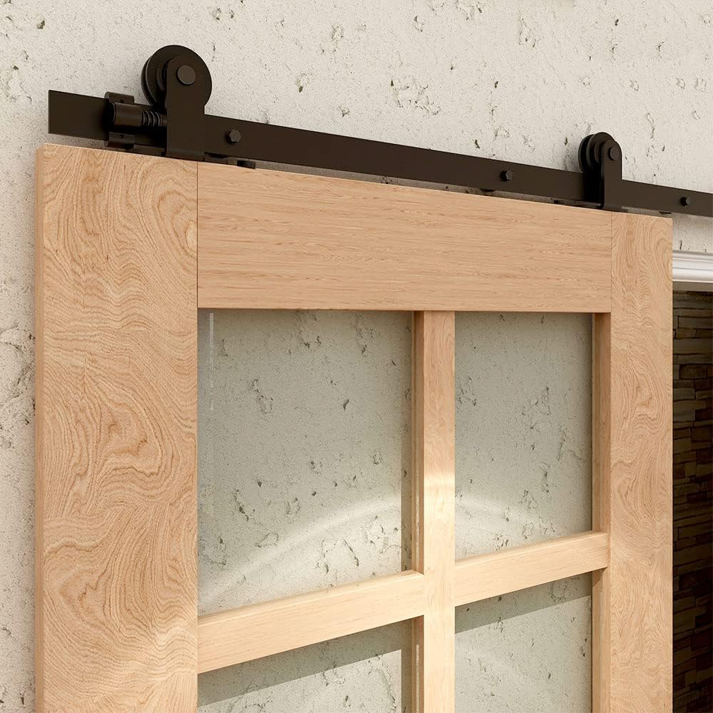 Binario per Porta Scorrevole Doppia 244cm, Nera