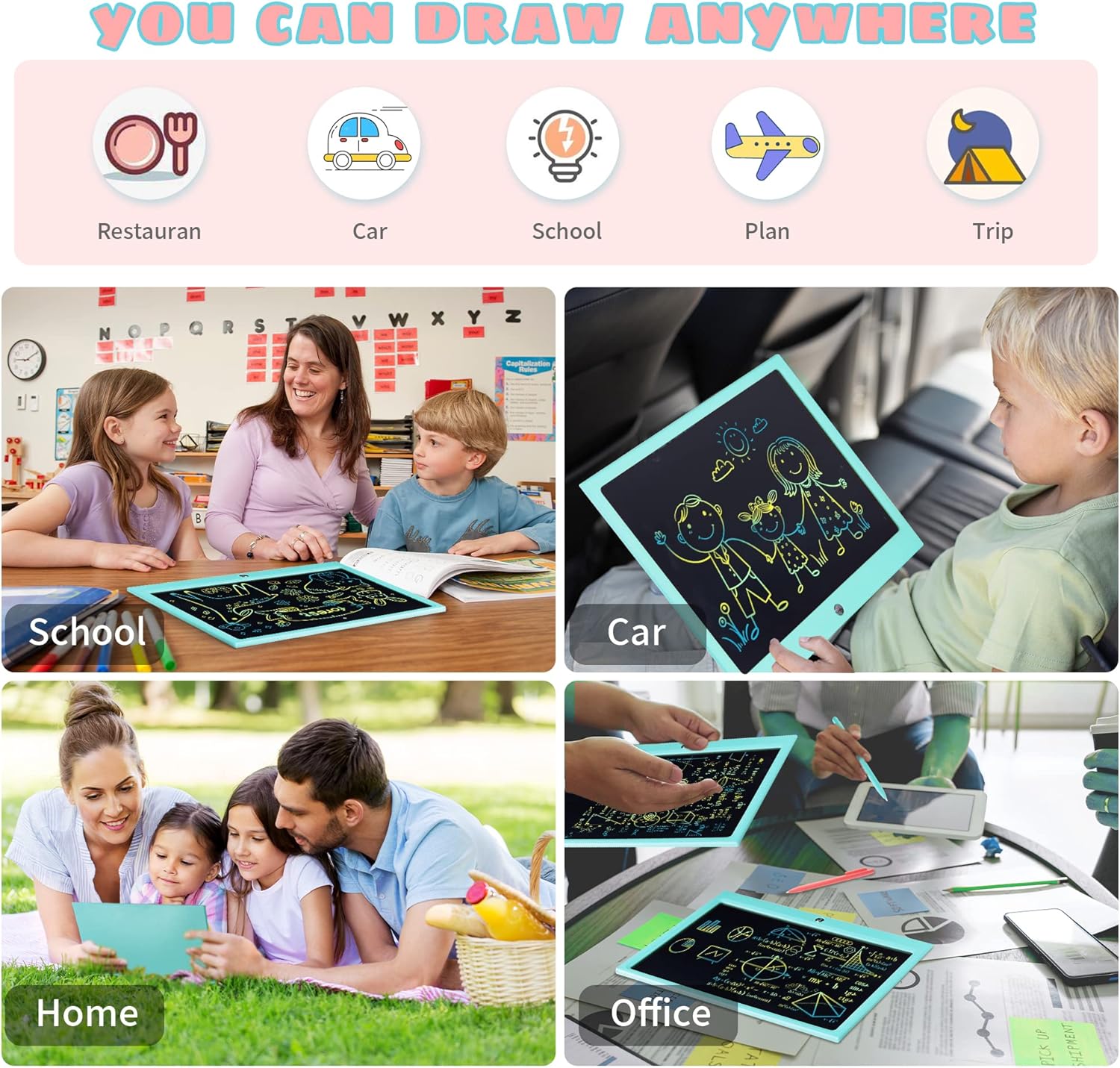 Tavoletta Scrittura LCD 15 Pollici per Bambini - immagine 6