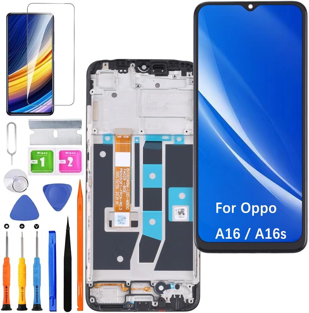 HLYGZX Display Ricambio LCD per Oppo A16/A16s, Nero - immagine 1