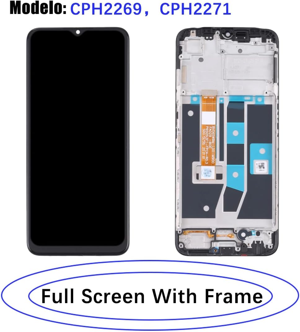 HLYGZX Display Ricambio LCD per Oppo A16/A16s, Nero - immagine 2