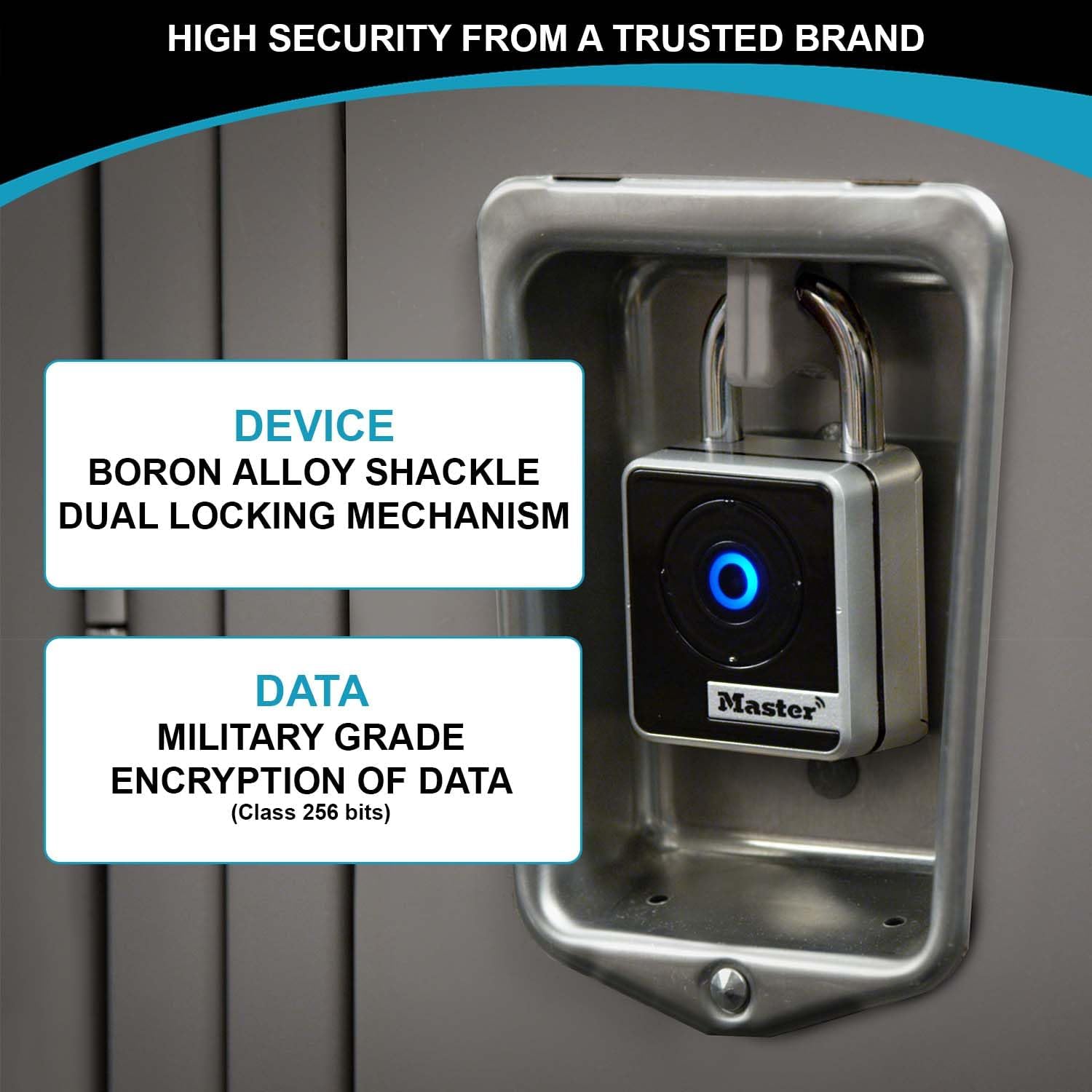 Master Lock 4400EUREC Bluetooth Smart Lucchetto per uso professionale e privato, per interni, accesso Bluetooth con smartphone - immagine 5