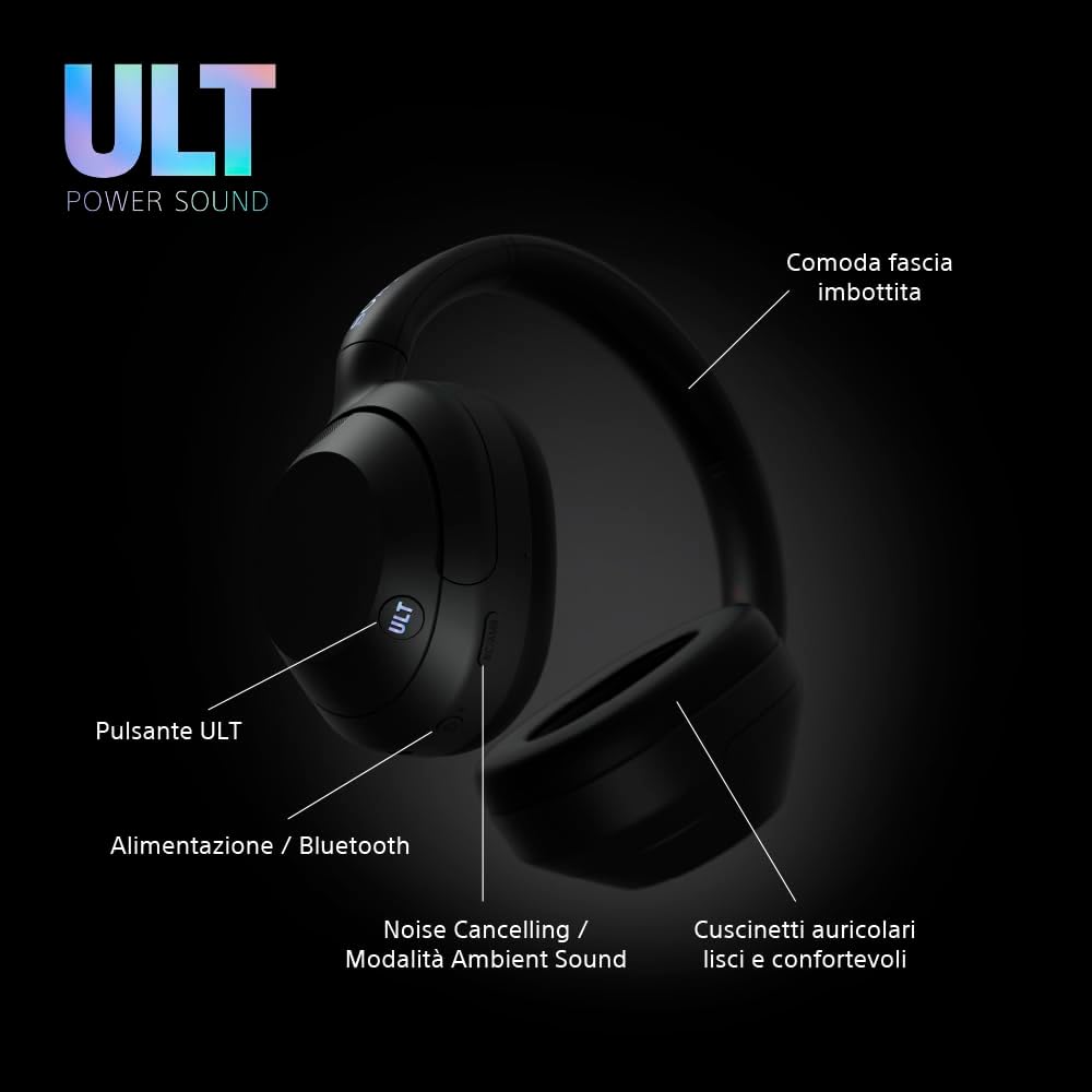 Sony ULT WEAR - Cuffie Wireless Noise Cancelling, Nero - immagine 9