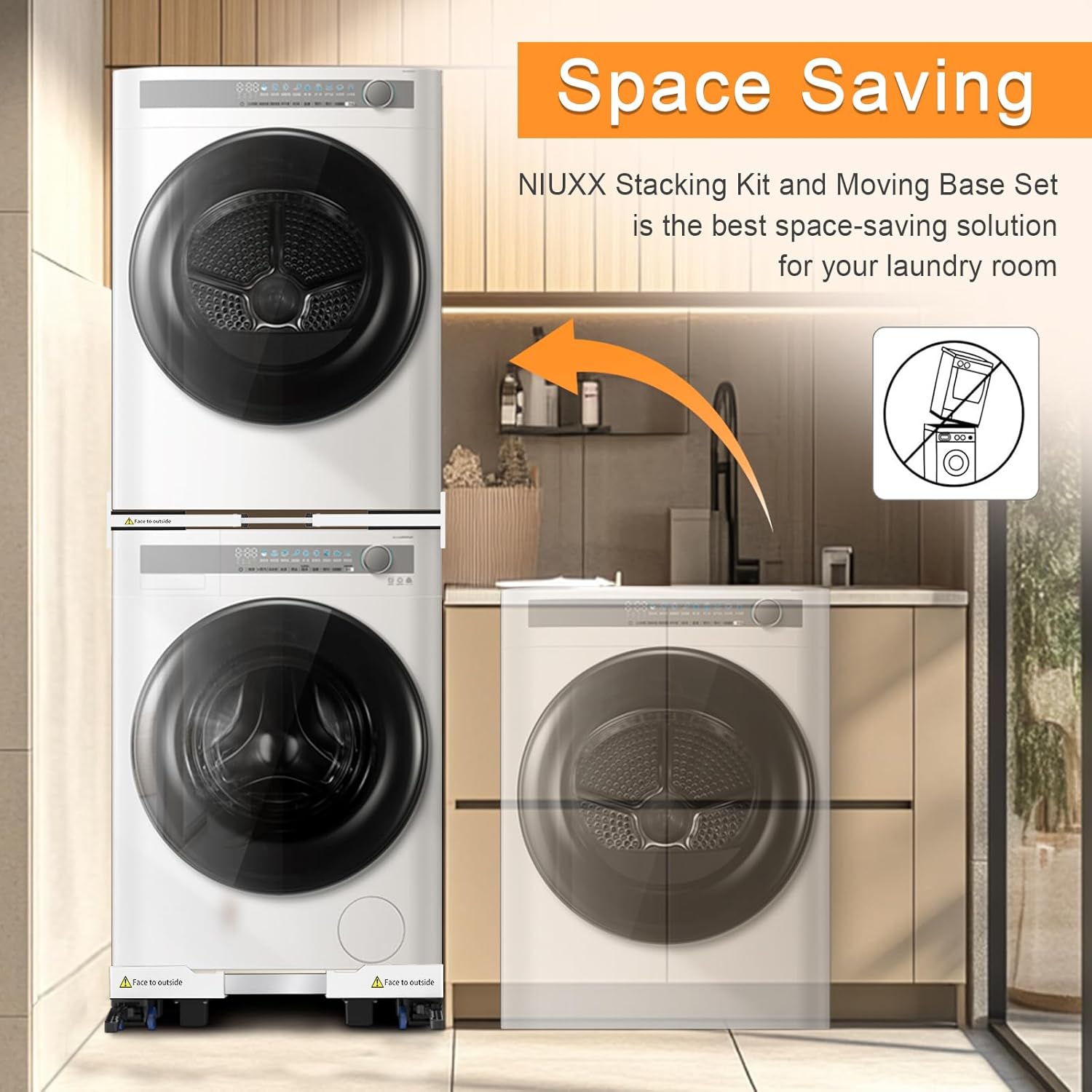 NIUXX Telaio e Base Universale per Lavatrice e Asciugatrice - immagine 2