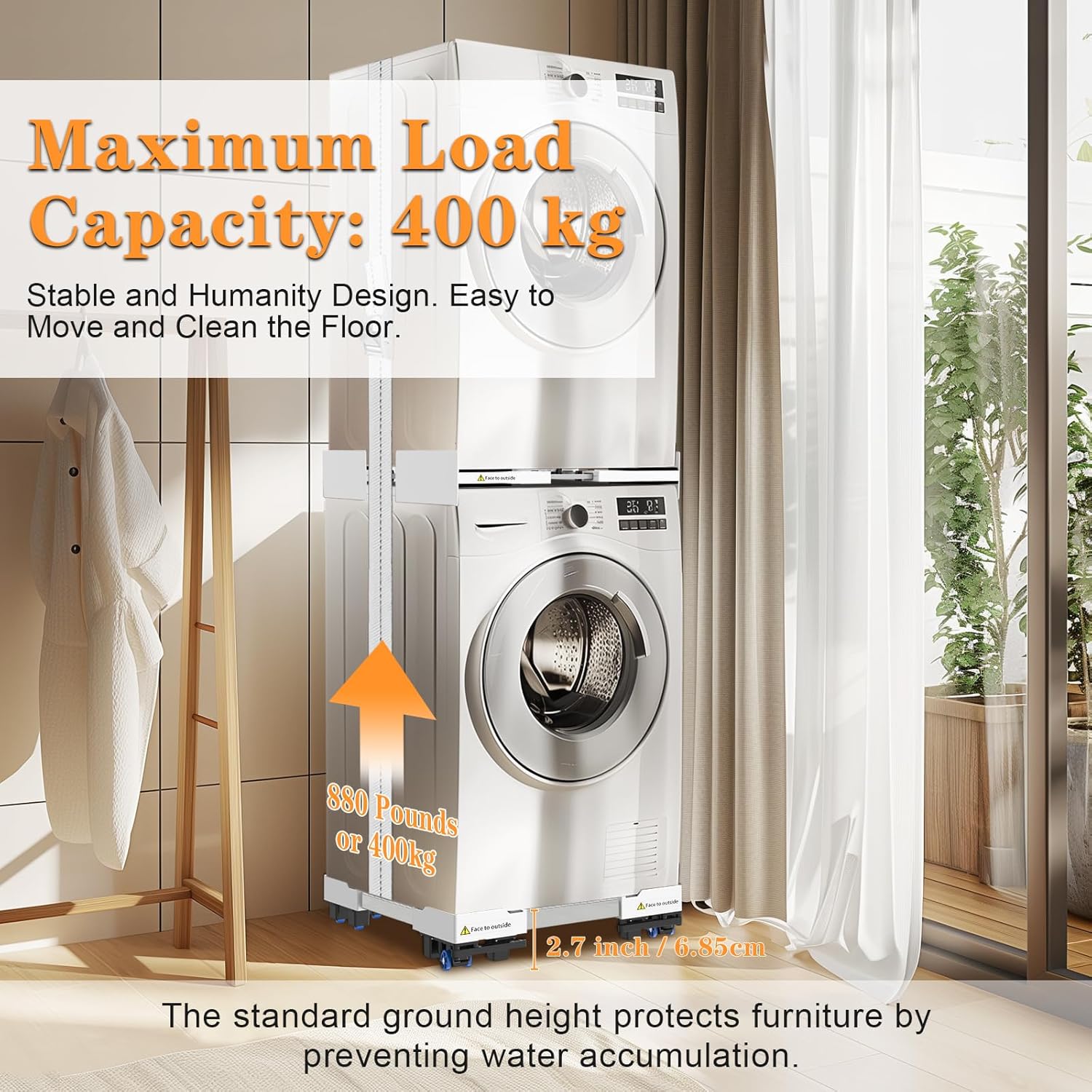 NIUXX Telaio e Base Universale per Lavatrice e Asciugatrice - immagine 5