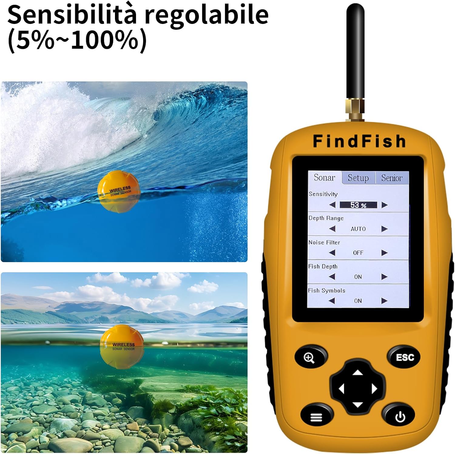 Ecoscandaglio da Pesca Portatile con Sensore Sonar - immagine 5
