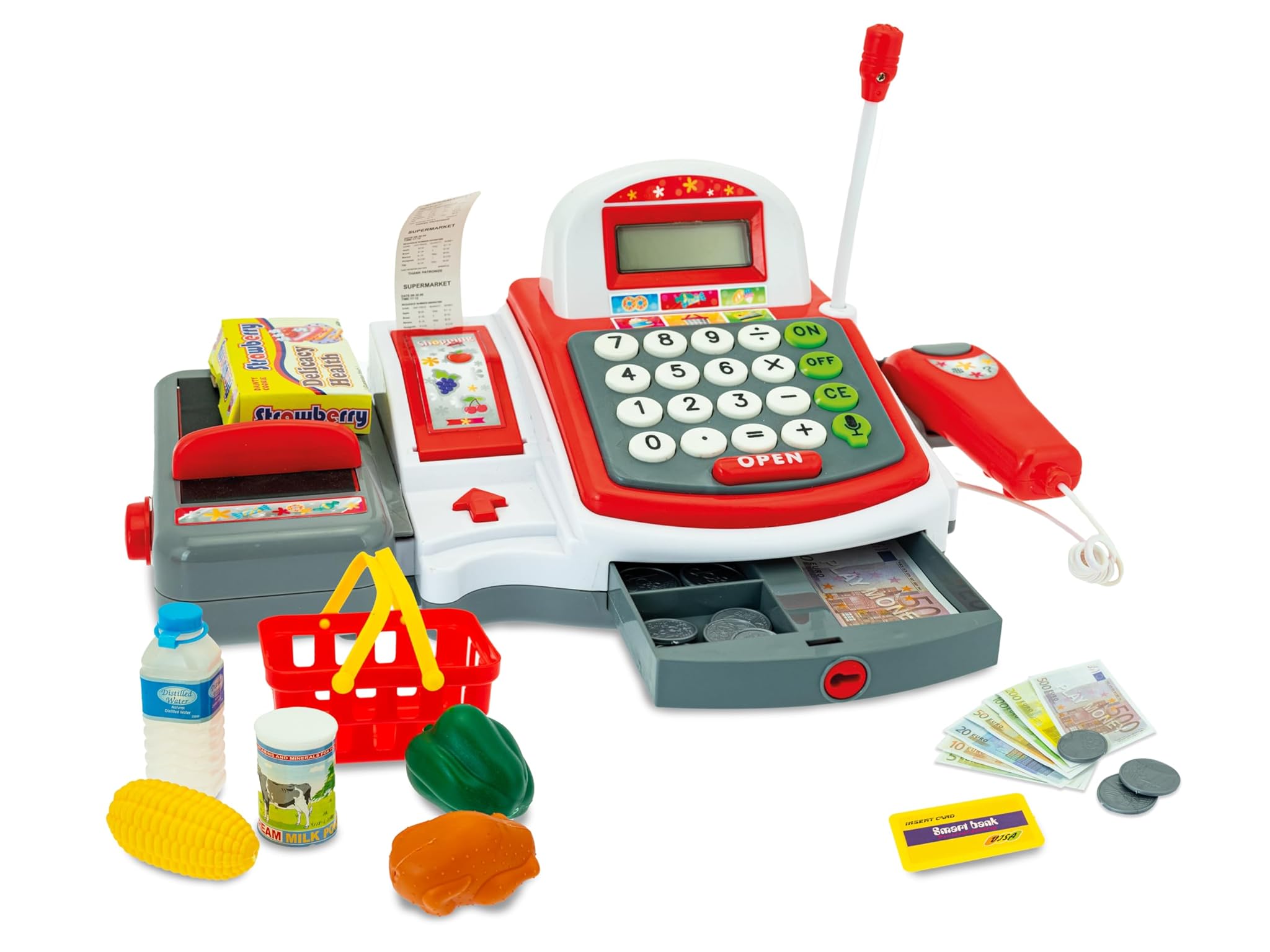 Teorema Registratore di Cassa Giocattolo con Scanner