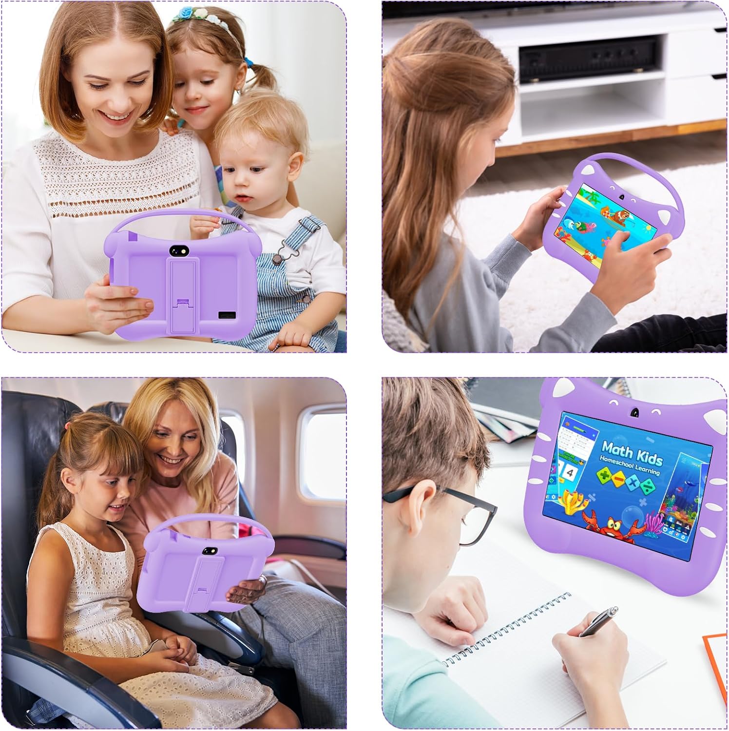 Ascrecem Tablet Android 7 Pollici per Bambini, Viola - immagine 6