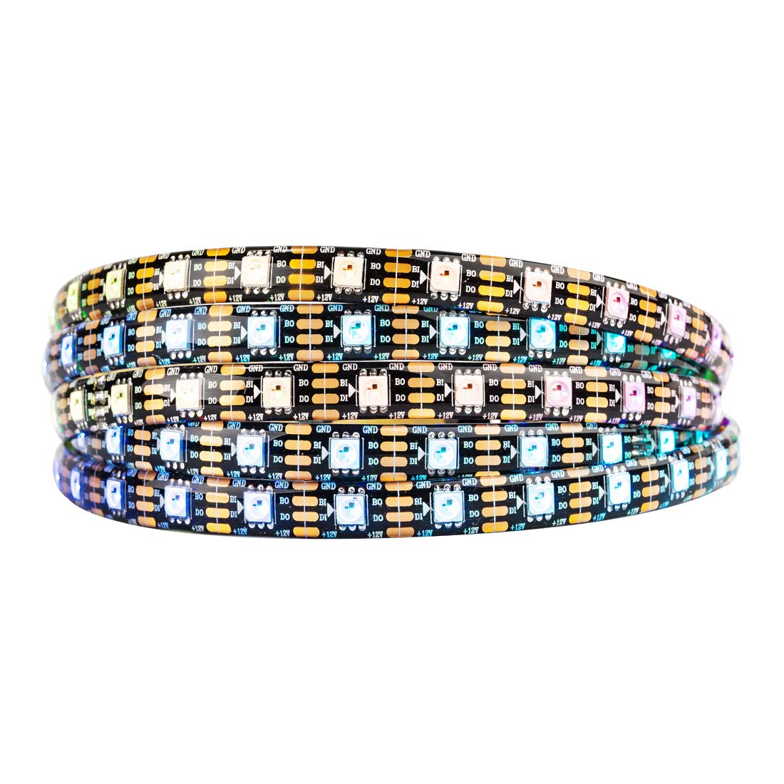 Btf-lighting WS2815 Striscia LED 5m RGB IP65, Nera