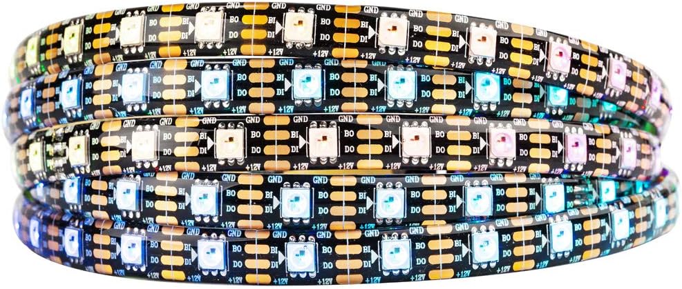 Btf-lighting WS2815 Striscia LED 5m RGB IP65, Nera - immagine 1