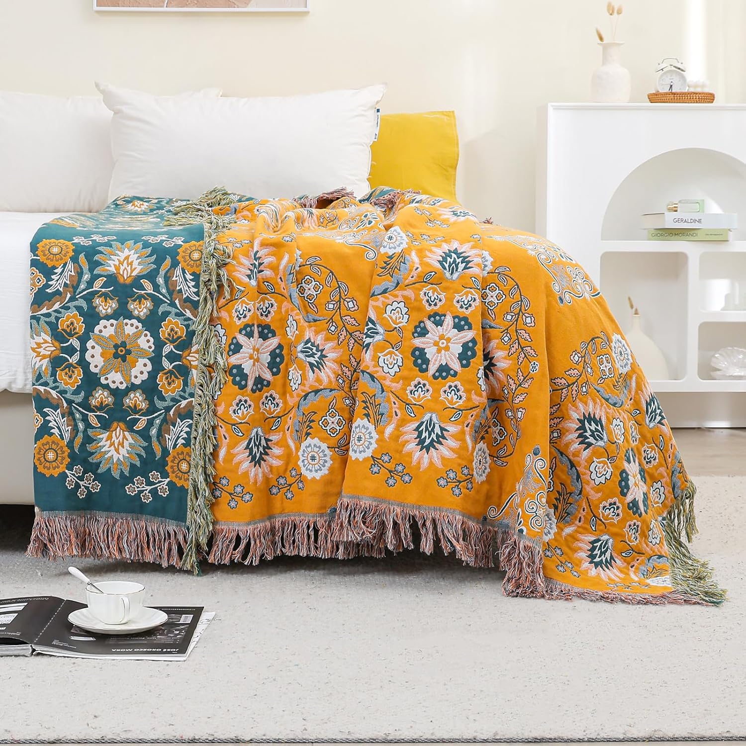 Coperta 100% Cotone 230x250cm Reversibile - immagine 5