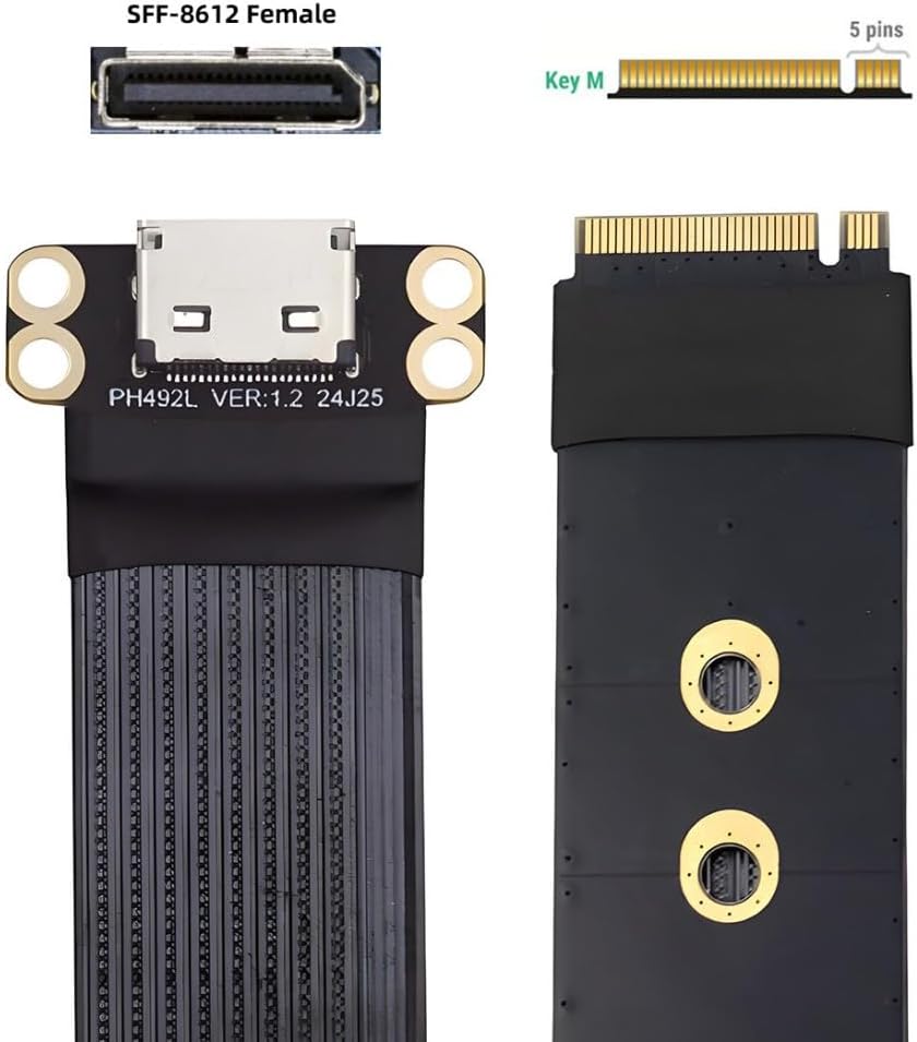 chenyang Oculink SFF-8612 a PCI-E 4.0 NVME M.2 M-Key Host Ribbon Flex ...