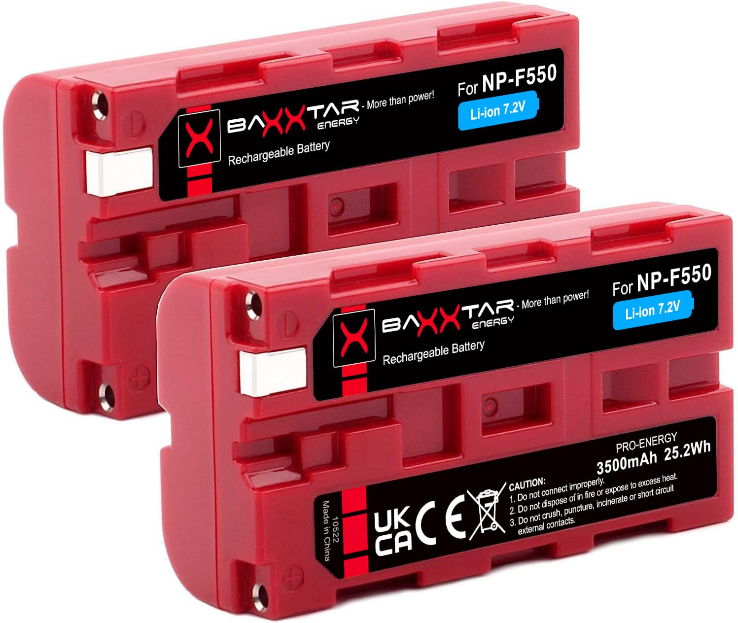 Baxxtar PRO NP-F550 NP-F570 Batteria 3500 mAh (2X)