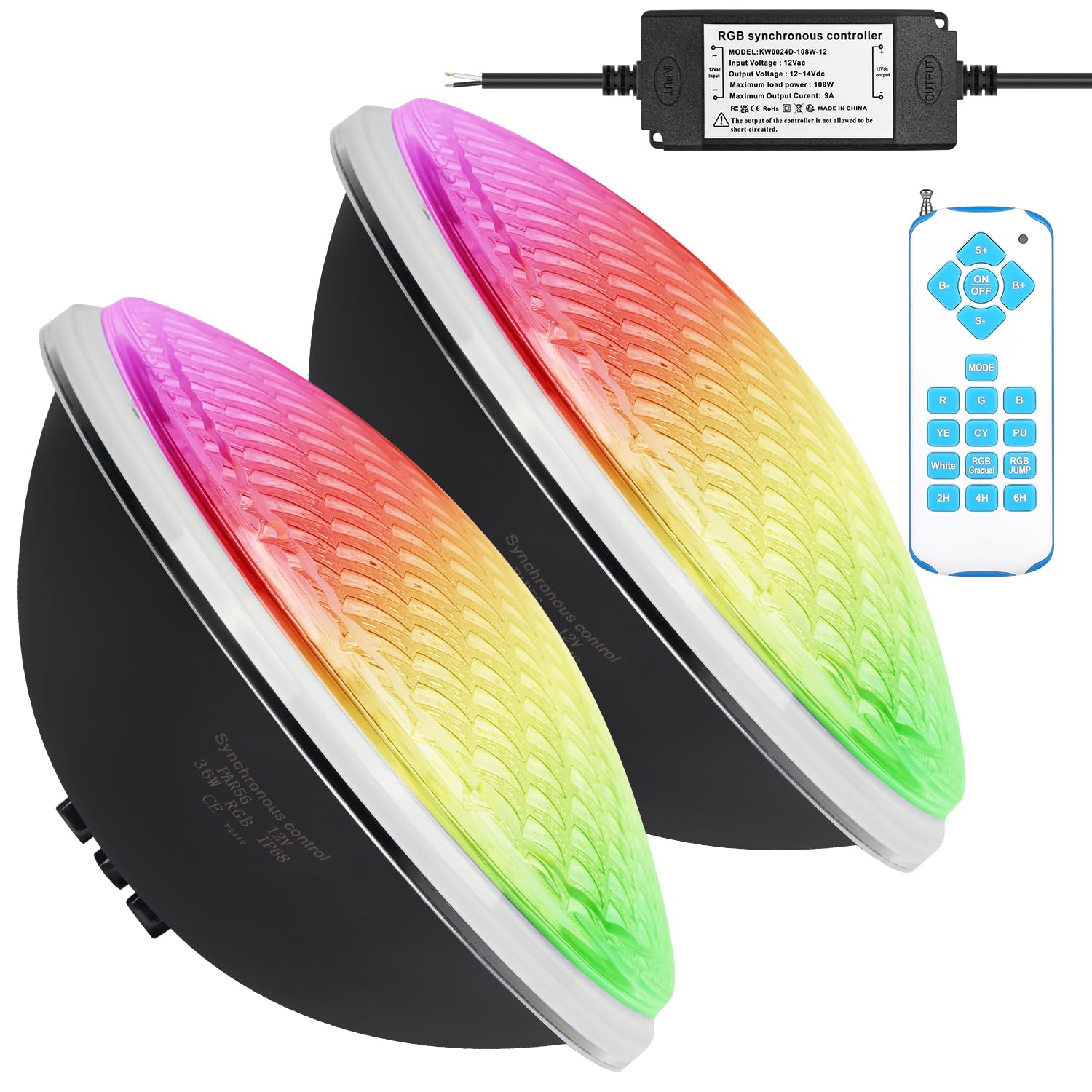 Kwode Illuminazione Piscina LED PAR56 36W RGB 12V