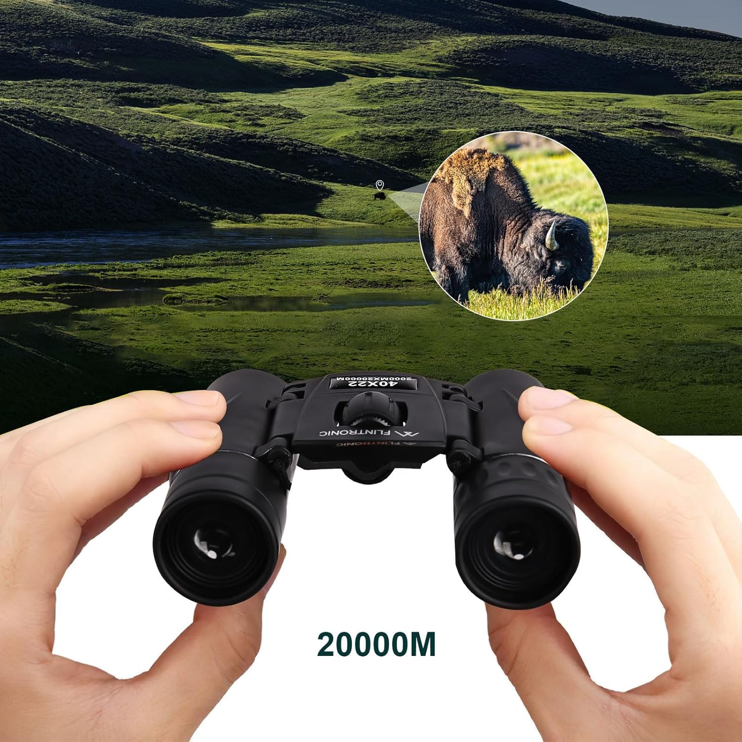 Flintronic Mini Binocolo 40x22 HD, Impermeabile - immagine 7