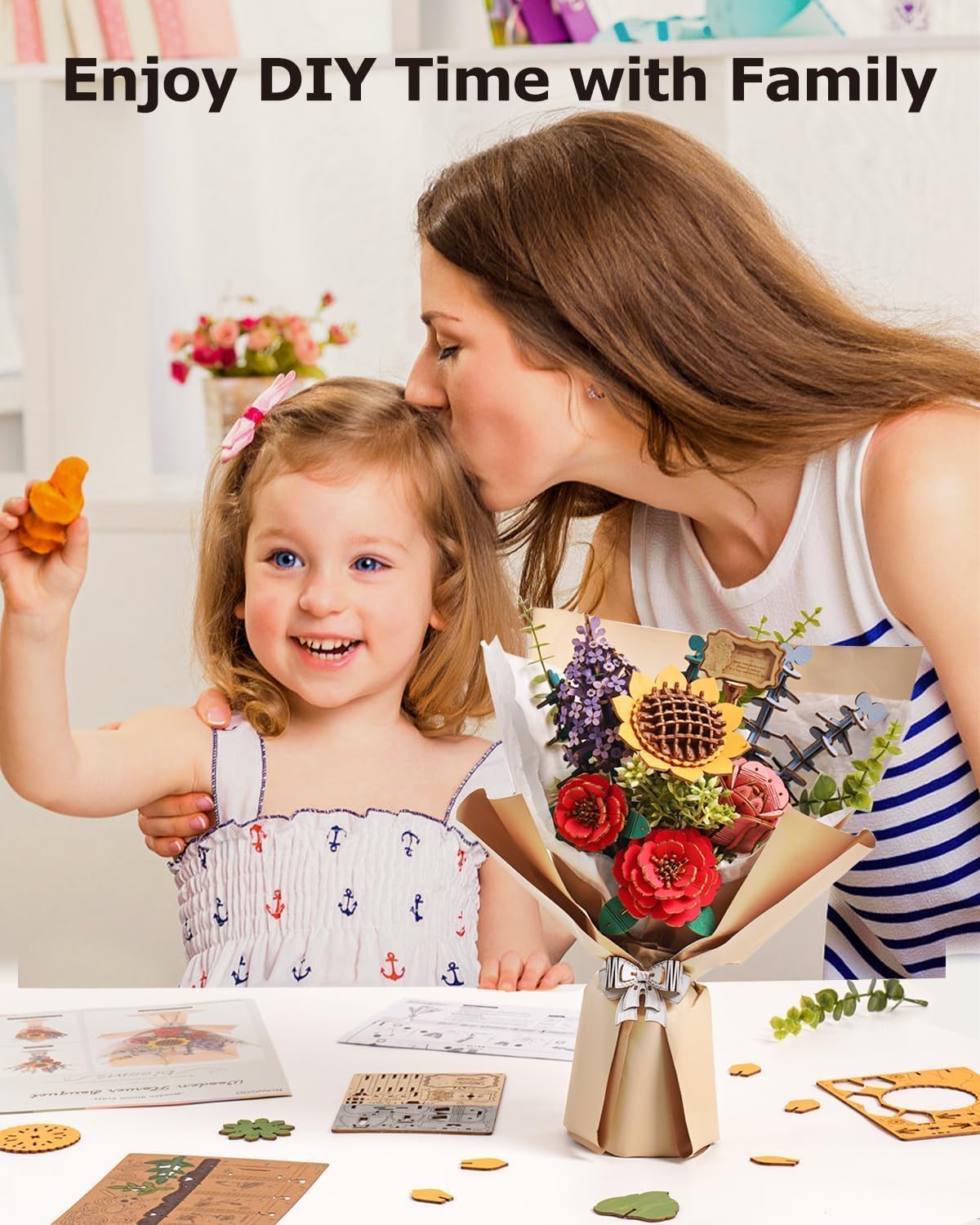 Rowood Puzzle 3D Fai da Te Fiore in Legno - immagine 4