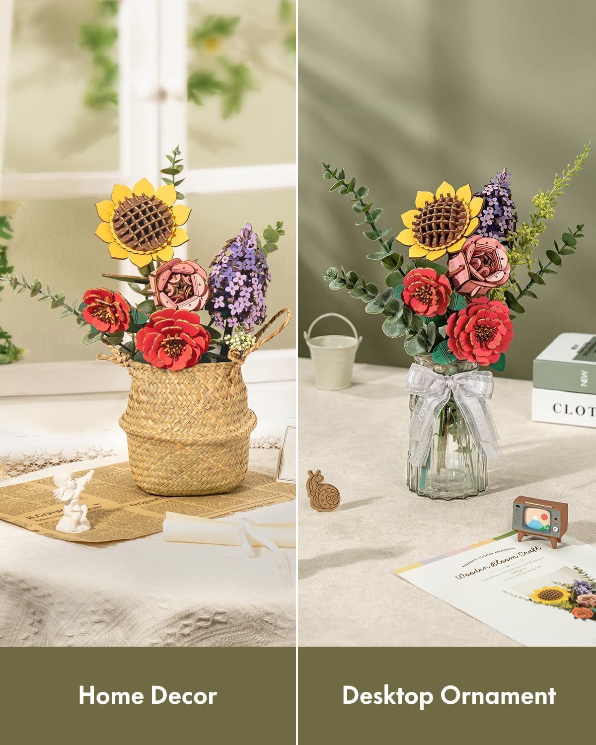 Rowood Puzzle 3D Fai da Te Fiore in Legno - immagine 6