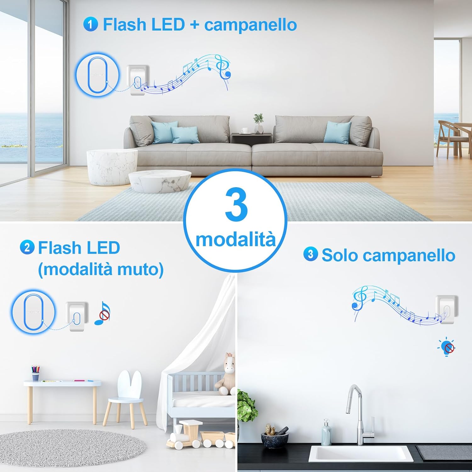 TECKNET Campanello Senza Fili 400m - immagine 3