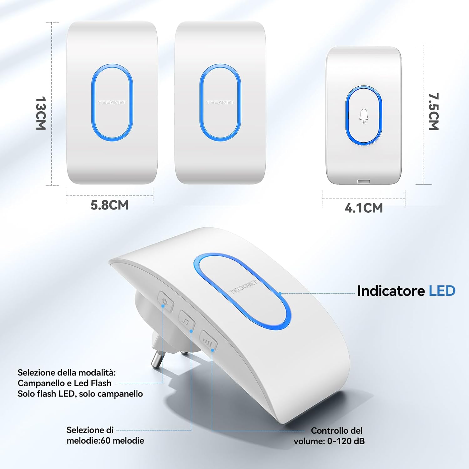 TECKNET Campanello Senza Fili 400m - immagine 6