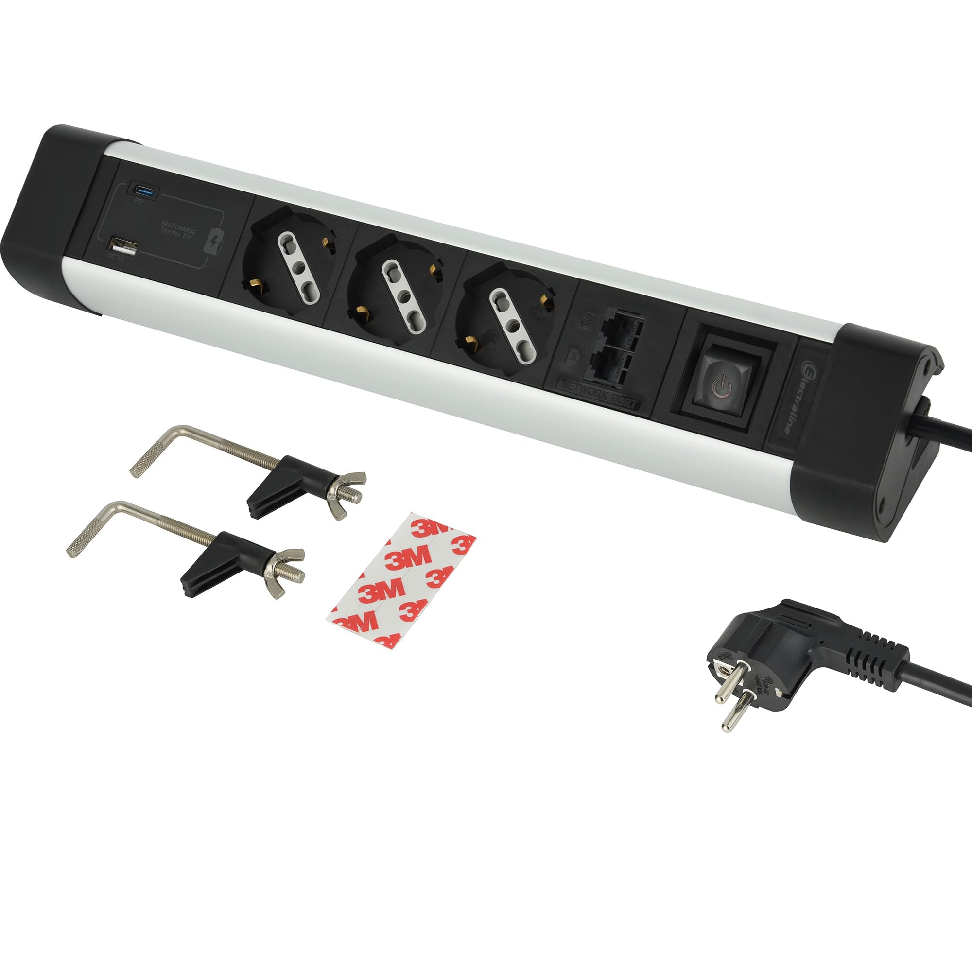 Electraline 61923 Multipresa Scrivania 3 Posti P40