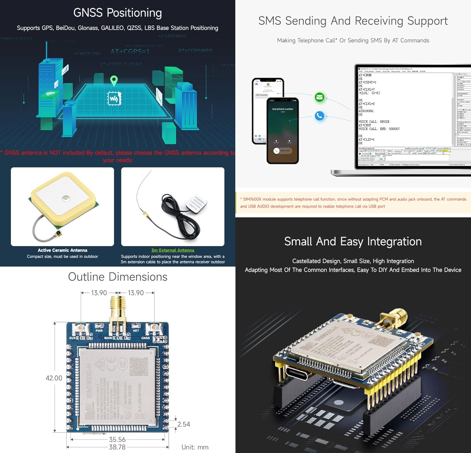 Waveshare SIM7600E-H 4G-Module per Accesso Internet - immagine 6