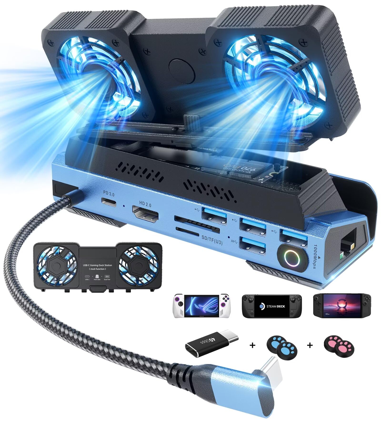 Yce 14 in 1 Docking Station per Steam Deck/Rog