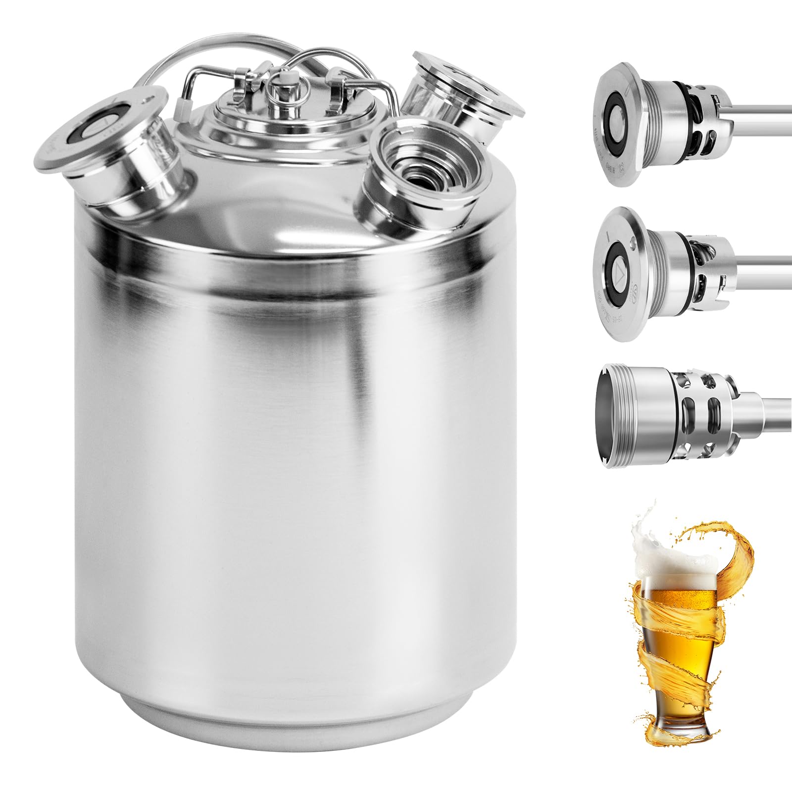 Botte Pulizia Birra in Acciaio Inox 10L, 3 Teste