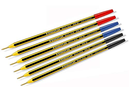 Staedtler Noris Stick Penna a Sfera, 1 mm, Set da 6 Pezzi, (Blu,Rosso,Nero)