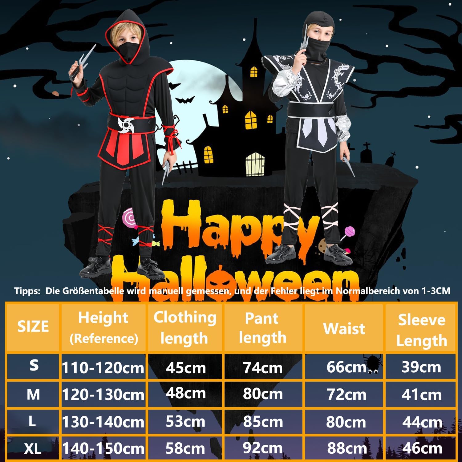 Set Costume Ninja per Bambini con Accessori - immagine 2