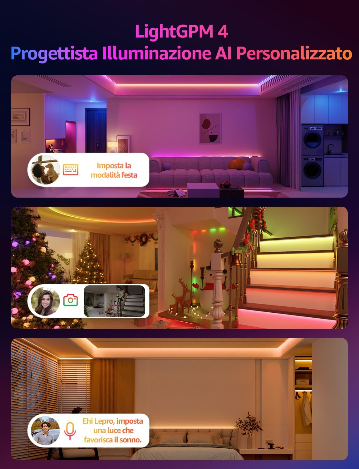 Lepro S2 AI Striscia LED Smart RGBIC 5 Metri - immagine 2