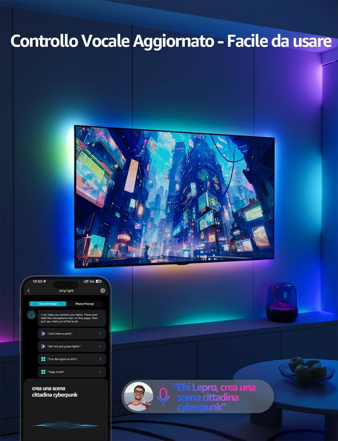 Lepro S2 AI Striscia LED Smart RGBIC 5 Metri - immagine 3