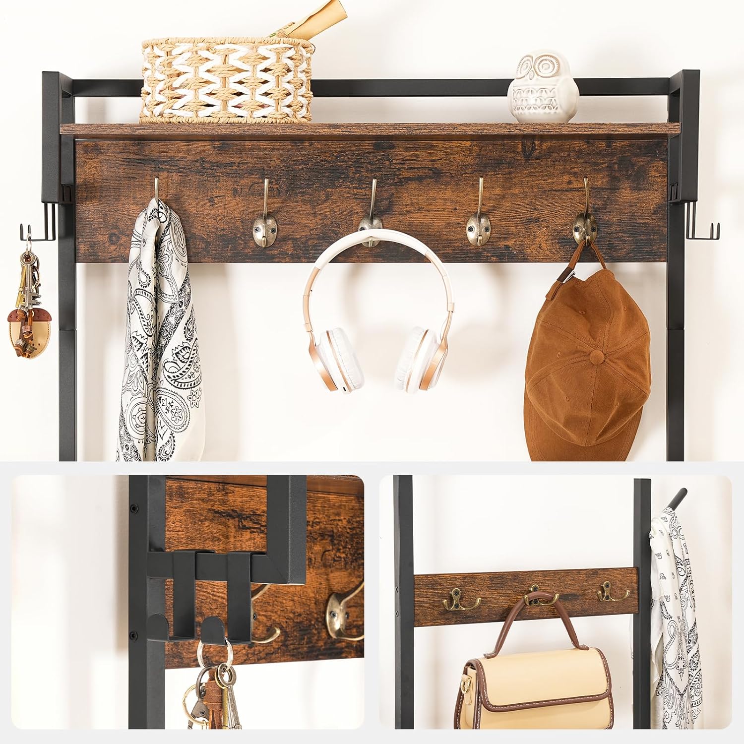 Hoobro Stand Appendiabiti con Scarpiera 5 Ripiani - immagine 6