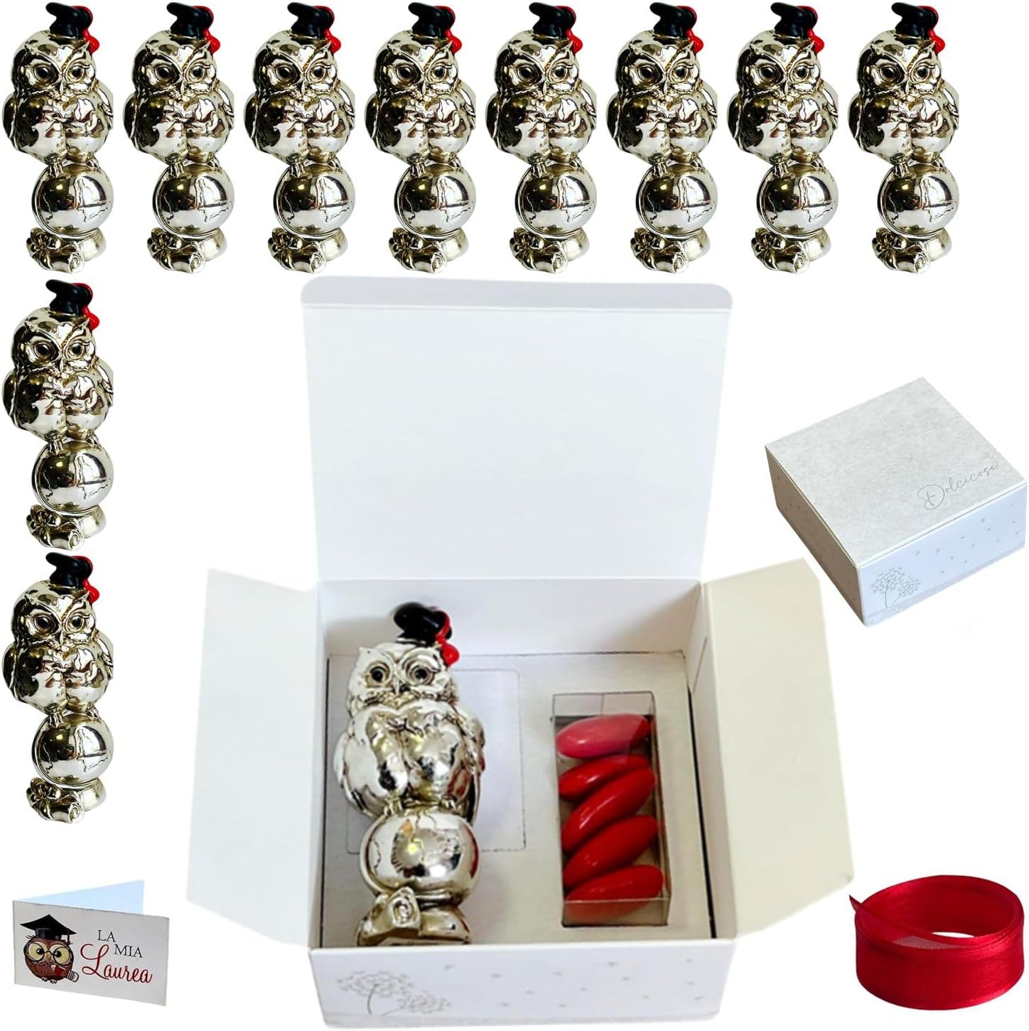 Regalami.Shop 10 Bomboniere Gufetti per Laurea - immagine 1