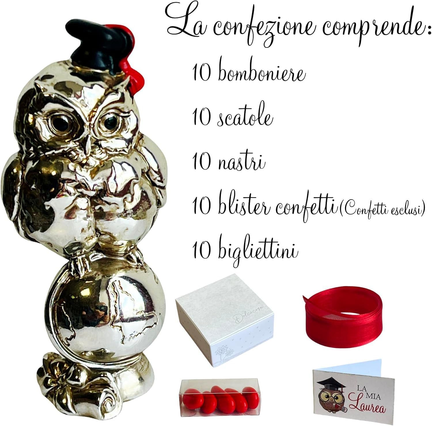 Regalami.Shop 10 Bomboniere Gufetti per Laurea - immagine 2