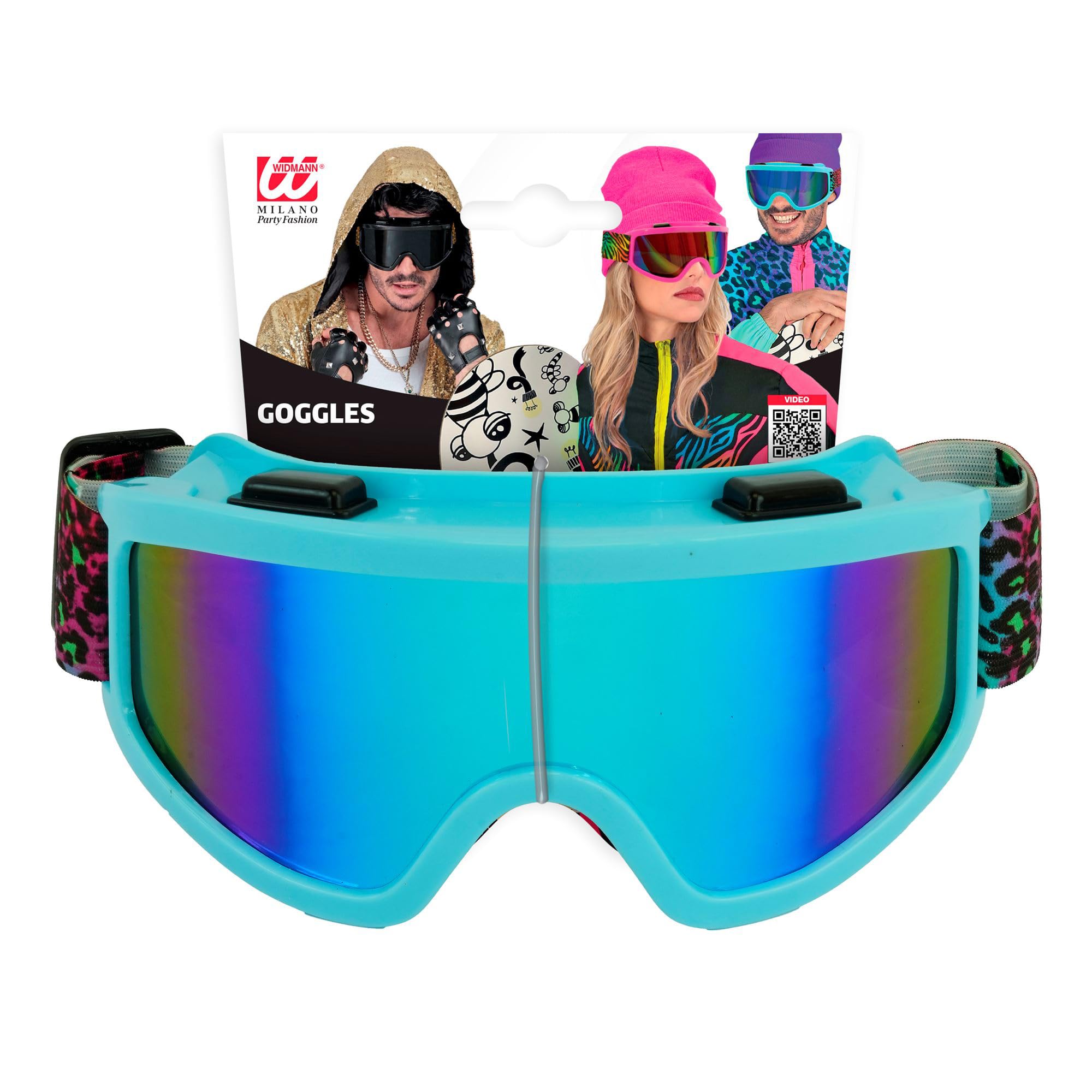 W WIDMANN MILANO Party Fashion - Occhiali da sci/snowboard, accessorio per costumi di carnevale anni '80, feste a tema après-ski
