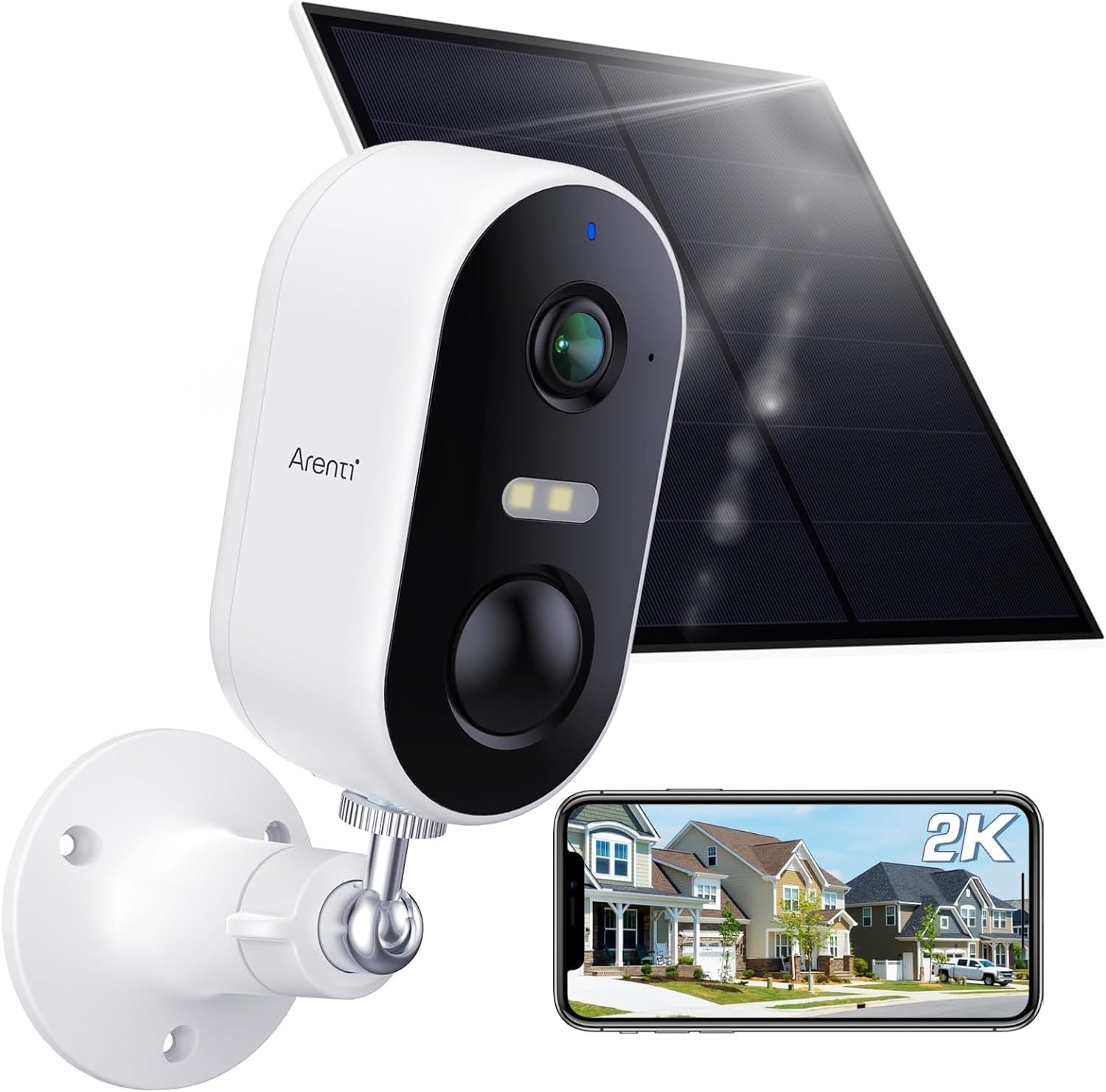 Arenti Telecamera Sicurezza Esterni Wireless 1080P, White