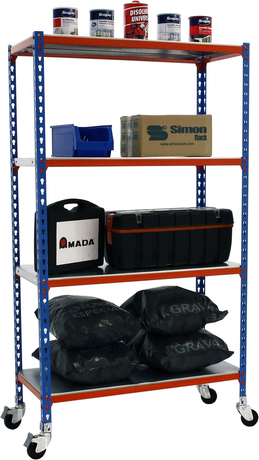 Simon Rack Scaffale Metallo Garage 4 Ripiani 1575x1000x300mm