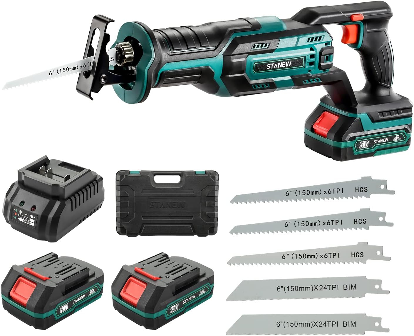 Stanew Seghetto Alternativo con 2 Batterie 20V