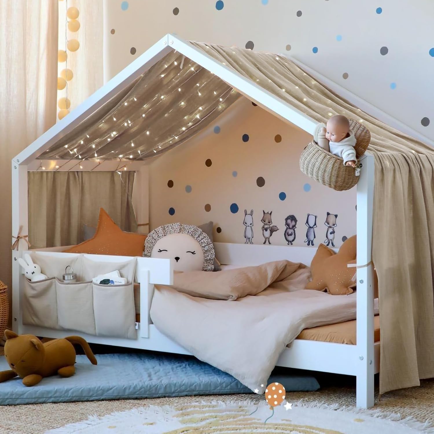 Vicloon Tenda Letto Bambini Montessori 100% Cotone - immagine 1