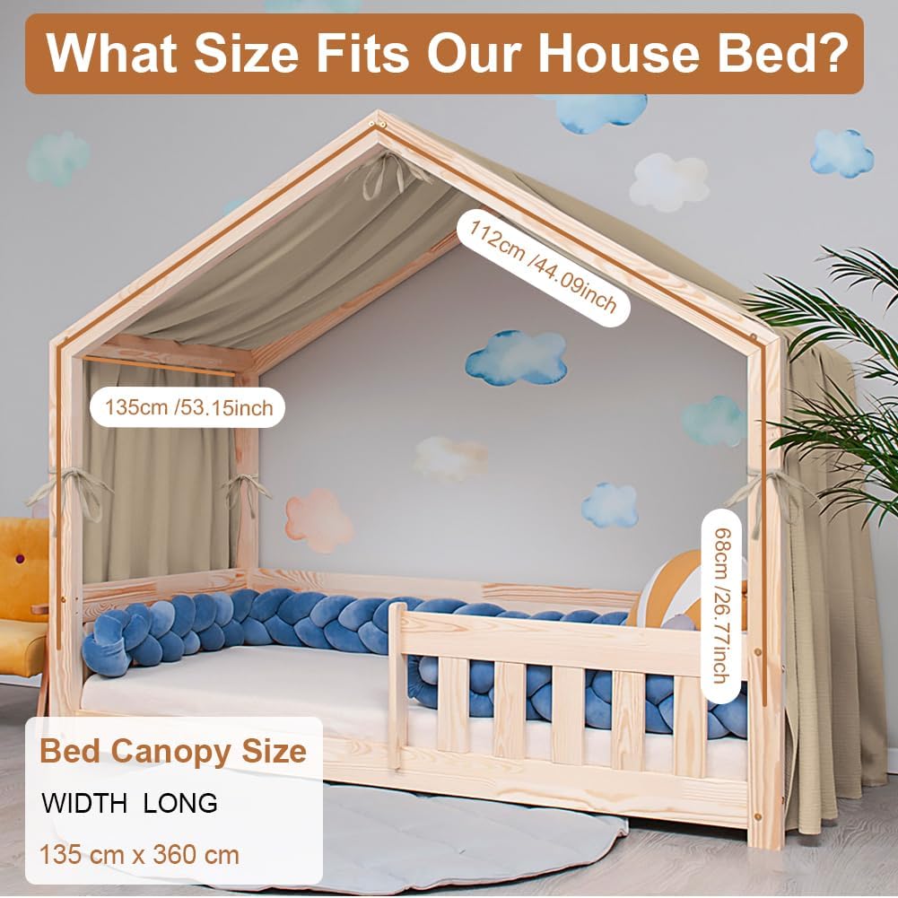 Vicloon Tenda Letto Bambini Montessori 100% Cotone - immagine 2