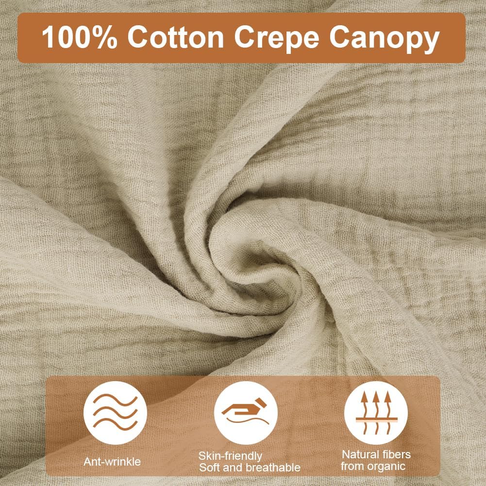 Vicloon Tenda Letto Bambini Montessori 100% Cotone - immagine 4