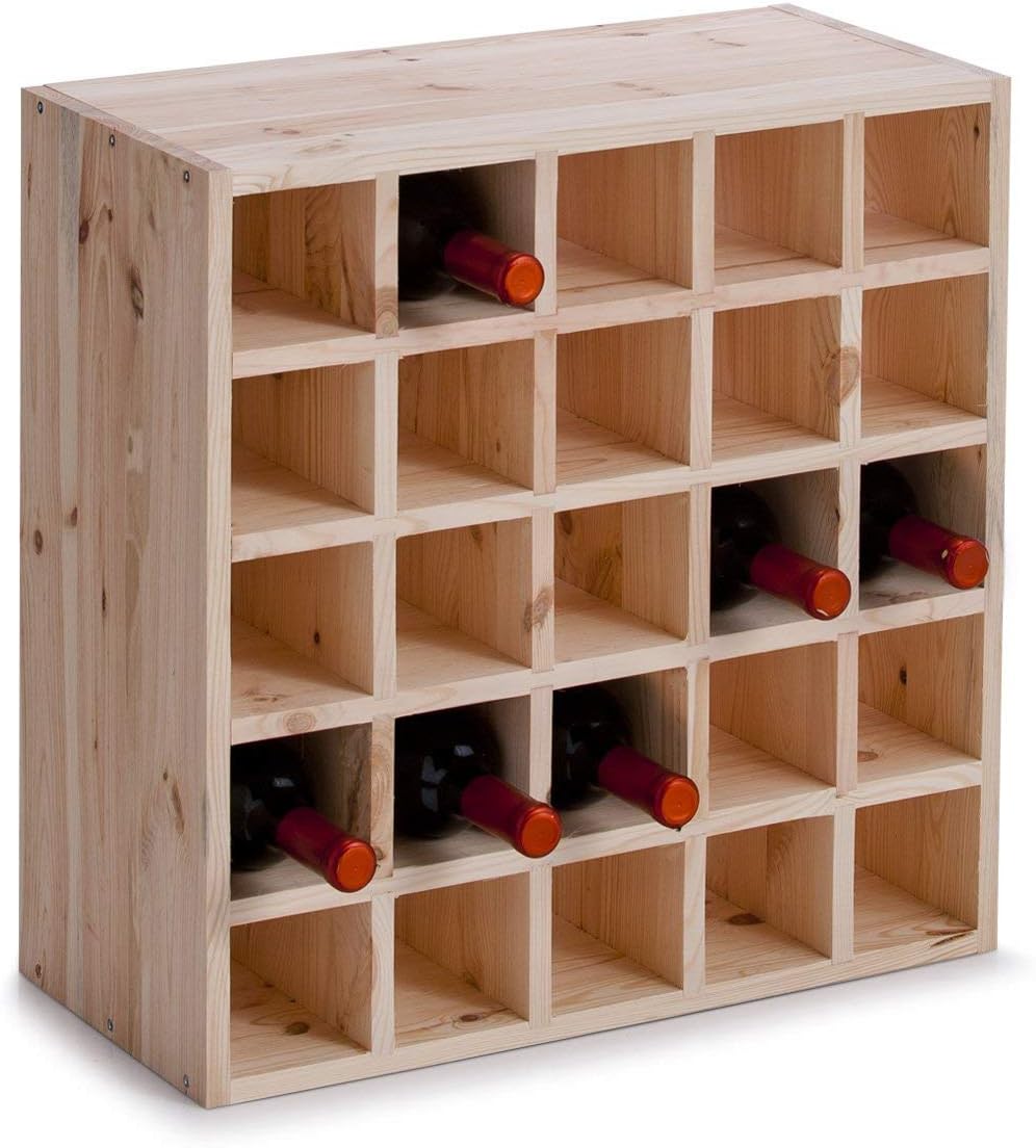Zeller 13172 Portabottiglie di Vino, Legno, Beige, 52x25x52 cm