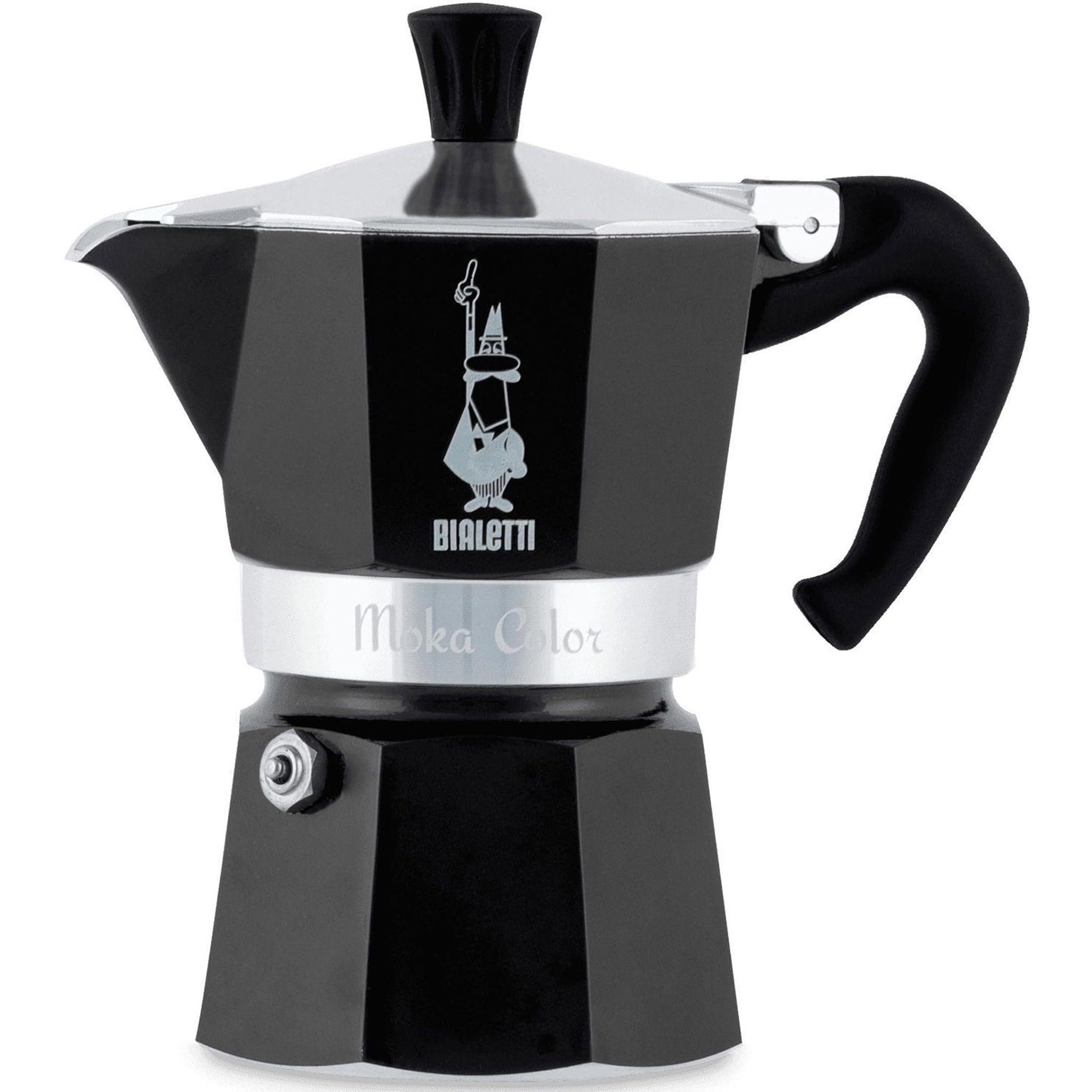 Bialetti Caffettiera Moka Express Color 1 Tazza, Nero