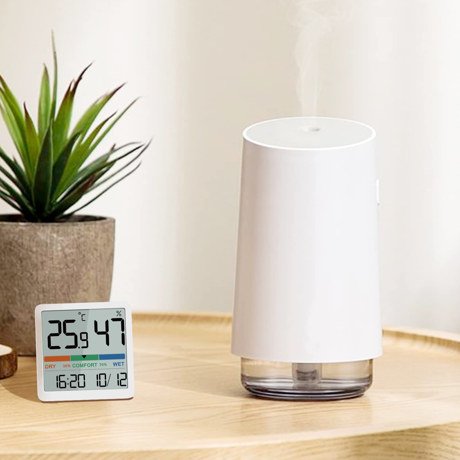 Noklead Igrometro Termometro Digitale per Interni, Bianco - immagine 2