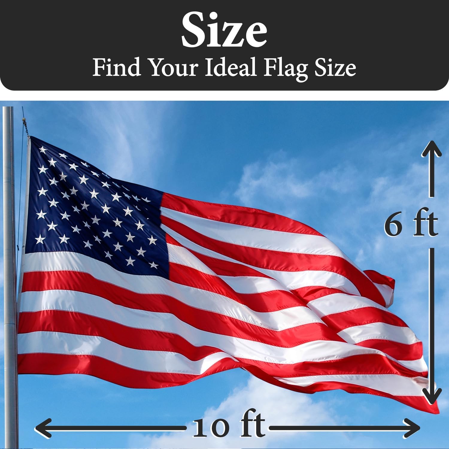 Grande Bandiera Americana per Esterni 1,8 x 3 m - immagine 4