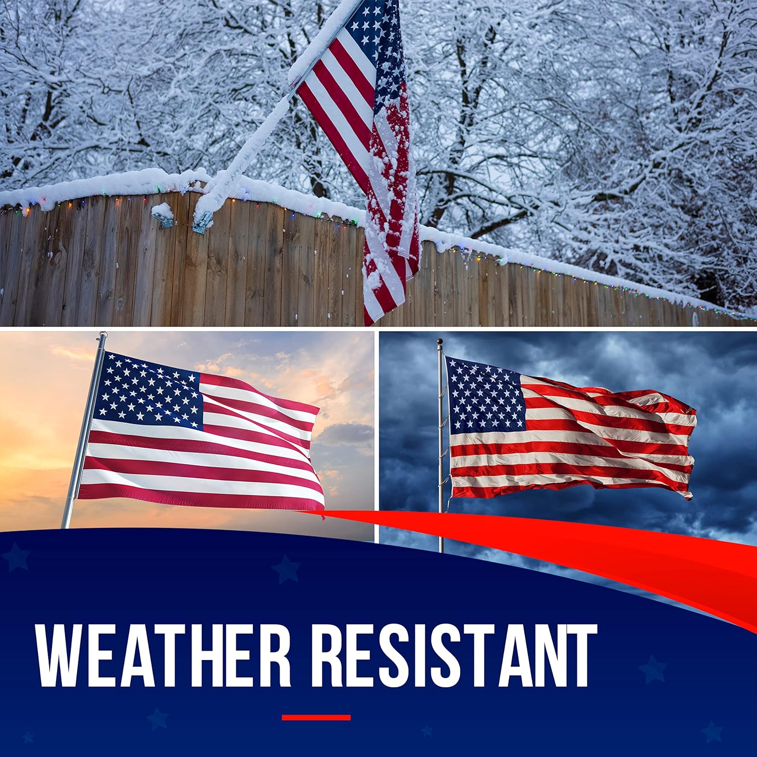 Grande Bandiera Americana per Esterni 1,8 x 3 m - immagine 6