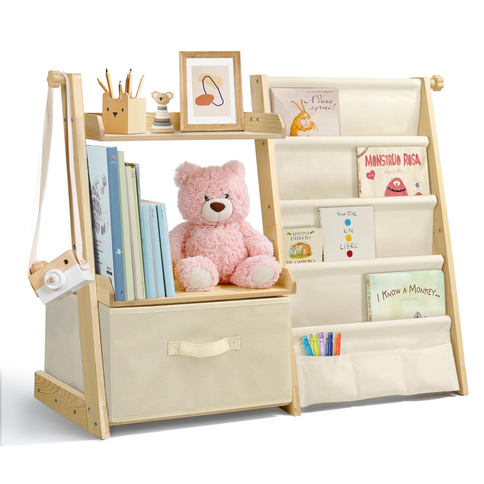 Libreria Montessoriana per Bambini 85x69.5x34.5cm, Beige