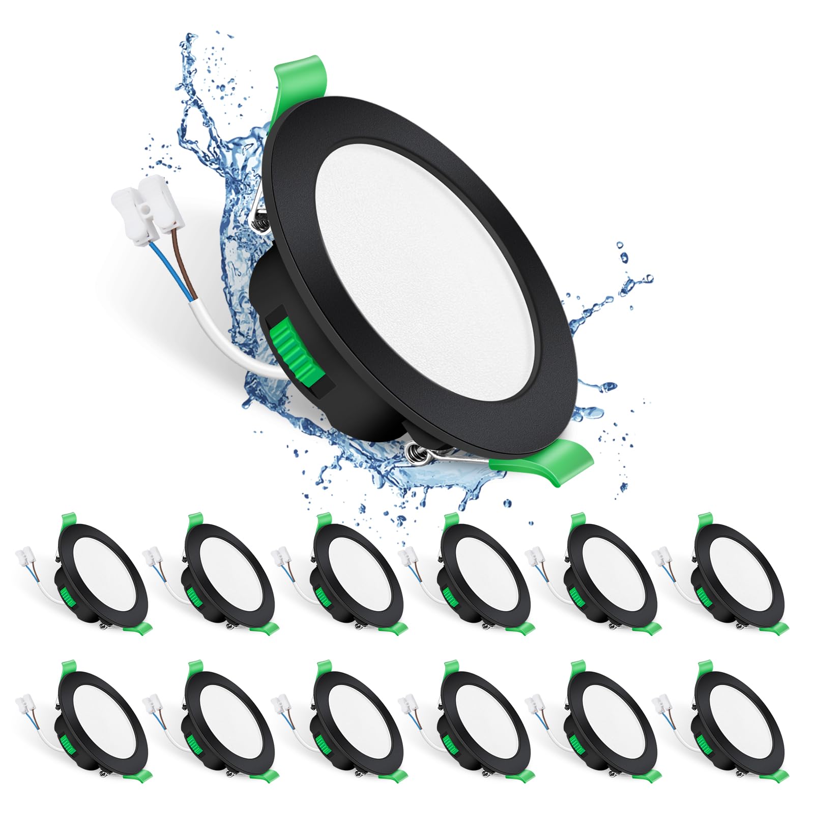 Alusso Lighting Faretto LED Incasso Piatto 7W, Nero