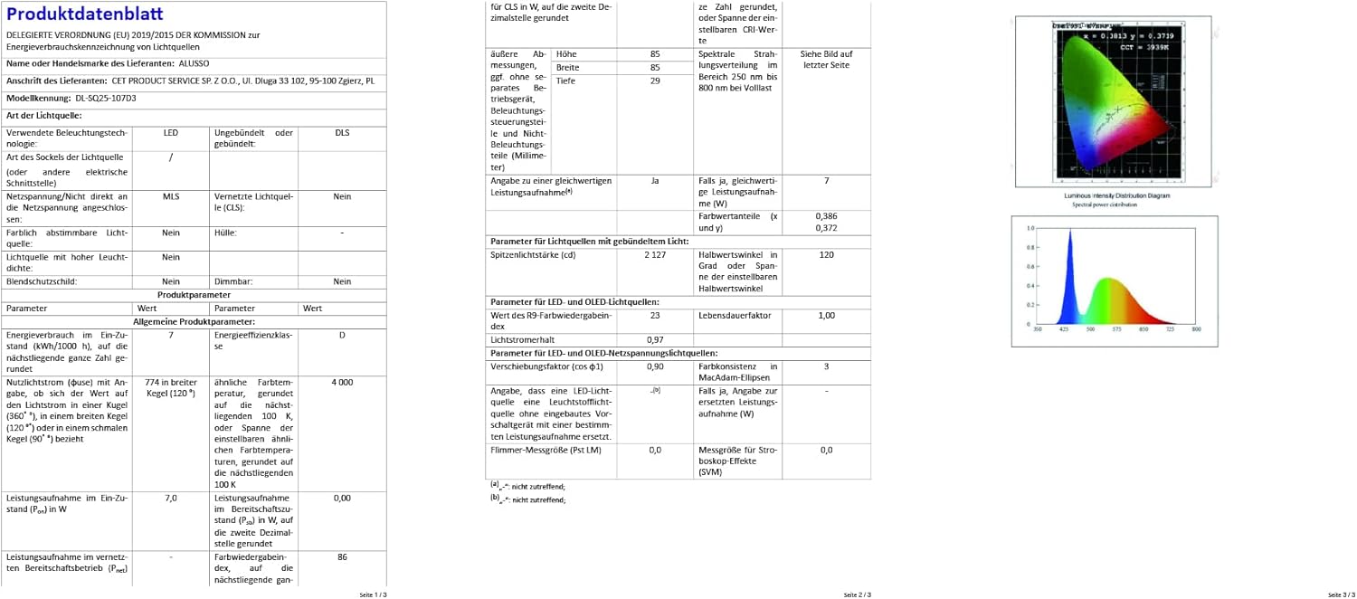 Alusso Lighting Faretto LED Incasso Piatto 7W, Nero - immagine 8
