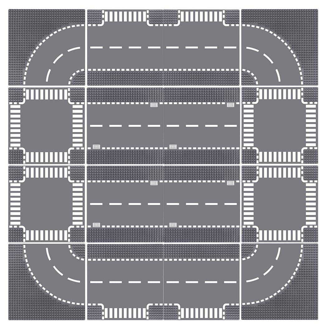 Lekebaby 16 Platten-Set Città Base, Strade Urbane